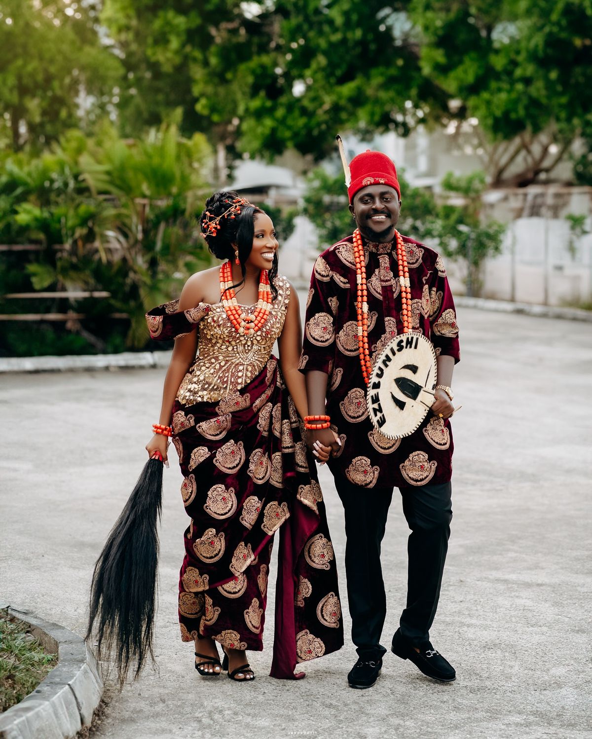 Igbo traditional marriage ceremony showing Igba Nkwu wine carrying ritua