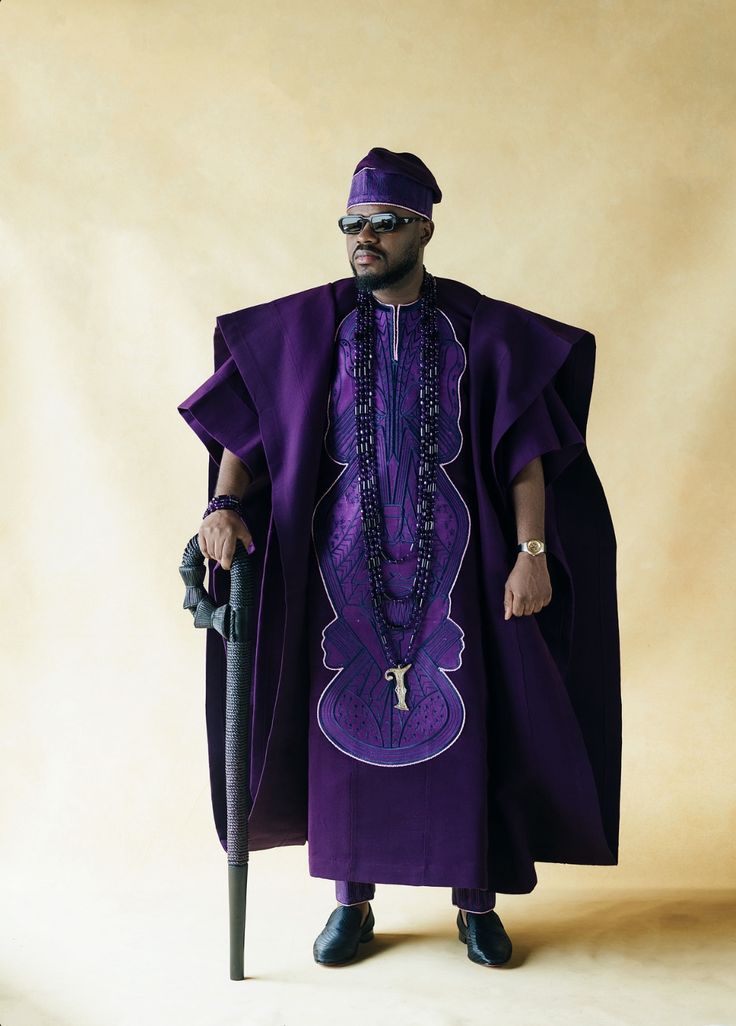 Modern Agbada with minimalist patterns and contemporary tailoring