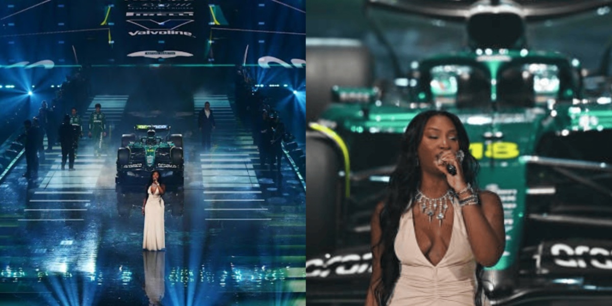 Tems Elevates Nigeria’s Global Presence at Aston Martin’s 2025 F1 Car Launch