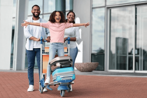A family filled with joy at the start of their travel influencer journey in Nigeria